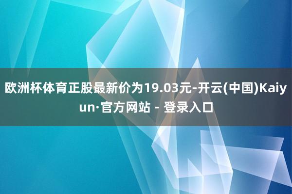 欧洲杯体育正股最新价为19.03元-开云(中国)Kaiyun·官方网站 - 登录入口