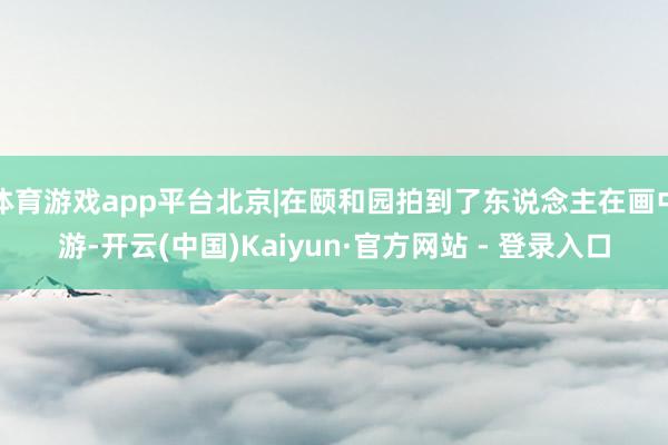 体育游戏app平台北京|在颐和园拍到了东说念主在画中游-开云(中国)Kaiyun·官方网站 - 登录入口