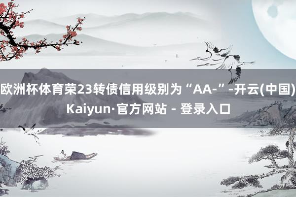 欧洲杯体育荣23转债信用级别为“AA-”-开云(中国)Kaiyun·官方网站 - 登录入口