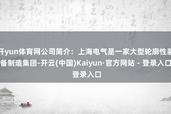 开yun体育网公司简介：上海电气是一家大型轮廓性装备制造集团-开云(中国)Kaiyun·官方网站 - 登录入口